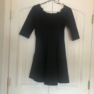 Lulus scalloped neck black dress